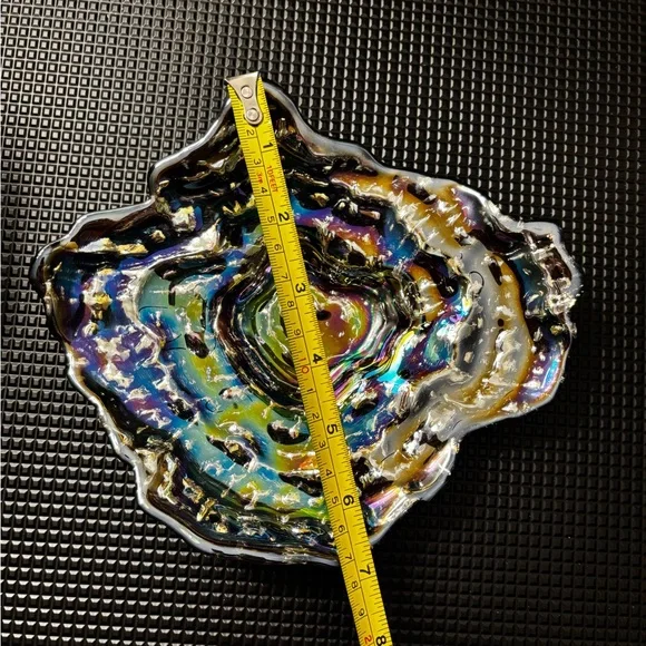 Iridescent Oyster Clam Shell Glass Bowl - Picture 4 of 6